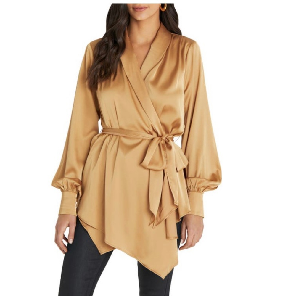 VICI collection satin wrap blouse. NWT